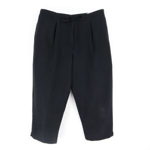 Sag Harbor Capri Pants Pleated High Rise Womens Size PM Black‎ Polyester Pockets